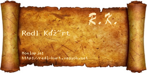 Redl Kürt névjegykártya